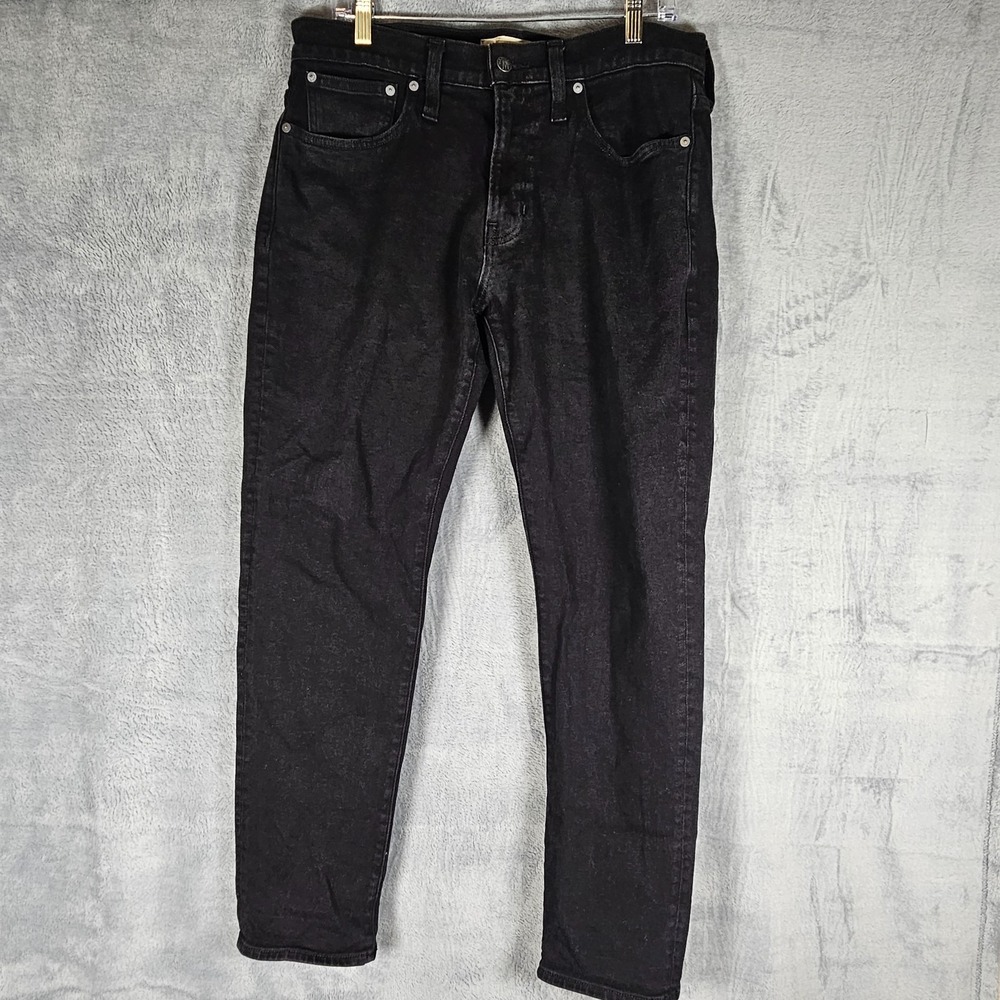 Madewell Athletic Slim Jeans Mens 33x30 Black Charcoal Wash Denim Pants Casual